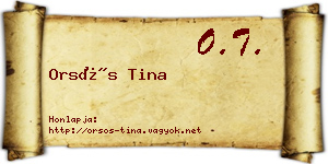 Orsós Tina névjegykártya